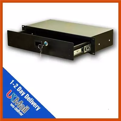 £49.99 • Buy Pulse 19inch 2u Locking Rack Drawers - Studio Storage, Microphone Storage 210mm 