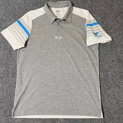 Oakley Hydrolix Polo Shirt Mens Large Gray Golf Collar The Ranch Country Club • $18.71