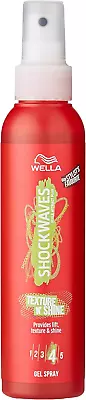 Wella Shockwaves Texture N' Shine Gel Spray 150ml Provides Lift Texture & Shine • £4.59