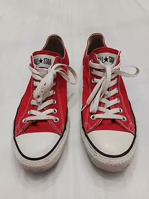 Vintage Converse All Star M9696 Red Canvas Low Top Size 9 • $49