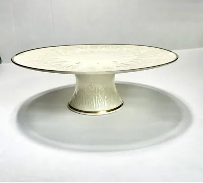 Vintage Lenox Beaumont Cake Stand 12.5  Wedding Plate Serving Dish 24K Gold • $39.88