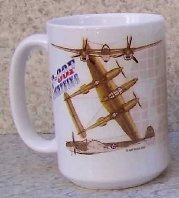 Coffee Mug Military Aircraft P-38F Lightning NEW 14 Ounce Cup With Gift Box • $29.99