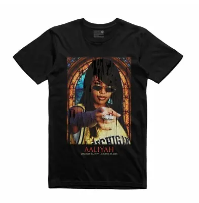 NEW Streetwear On Demand STAINED GLASS V2 AALIYAH BLACK Tee Shirt SMALL-3XLARGE • $59.31