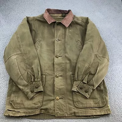 Timberland Weathergear Jacket Adult XL Green Button Down Wool Lined Mens 44225 • $19.99