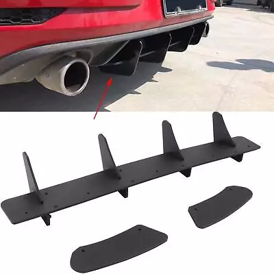 Rear Bumper Lip Diffuser Valance Side Spoiler 4 Fins For VW GOLF MK7 MK VII GTI • $49.99