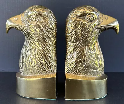 Vintage Brass Bookends Eagles Birds 8” Mid Century Art Deco Americana • $80