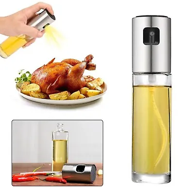 Oil Pump Spray Refilable Olive Oil Sprayer Bottle Dispenser BBQ Baking Cooking • £4.49