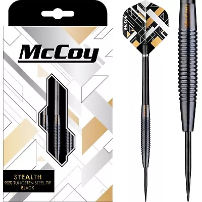 £3.45 • Buy Tungsten Darts Set 22g 23g 24g 25g Grams 90% McCoy Stealth Black