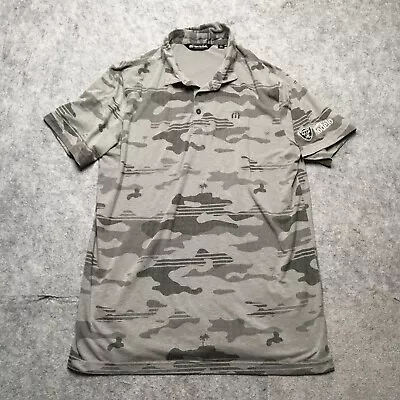 Travis Mathew Camo Golf Polo Shirt Mens Large L Gray Modelo Oakland Raiders • $29.95