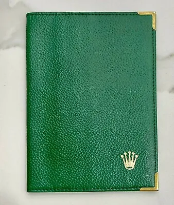 Authentic Vintage Rolex Green Leather Card Wallet Passport Holder 68.08.55 CLEAN • $99