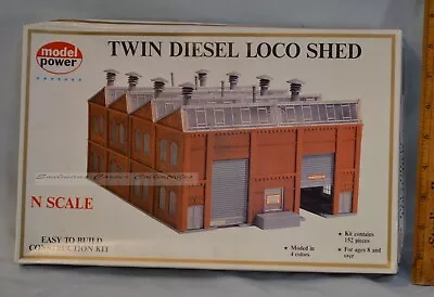 Excellent N Scale Model Power Twin Diesal Loco Shed Railroad Layout Kit • $24.95