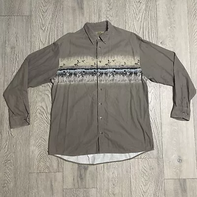 Cabela's Deerskin Soft Chamois Duck Hunt Print Shirt Size XL Tall • $24.99