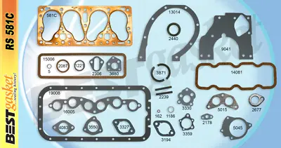 $231.78 • Buy Full Gasket Set FOR Willys Jeep 4 Cylinder 134 F-Head 1946-1964