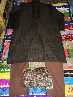 NEW Mens Boys Shalwar Kamiz Kameez Kurta Tunic 2 Piece Suit Outfit Costume Small • £0.99