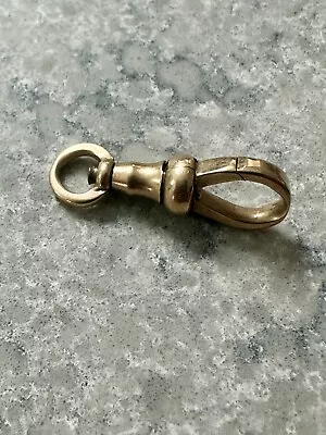 ANTIQUE VINTAGE 9ct CARAT SOLID GOLD ALBERT WATCH FOB CHAIN DOG CLIP CLASP 3.0g • £58