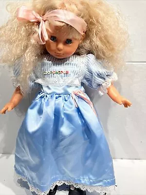 Vintage FAMOSA BABY DOLL 21  Made In Spain Blonde Girl BLUE EYES Original Outfit • $43.65