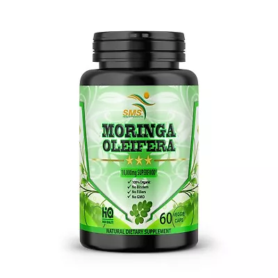 Moringa Oleifera Organic Leaf Extract 10000mg Serving 100% Pure Capsules 60 CT • $11.88