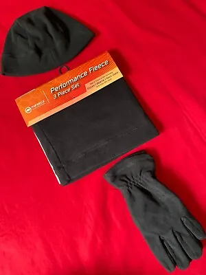 MANZELLA*Men's 3 Piece Set*Gloves~Beanie~Neck Gator*Black*nwt • $14.99