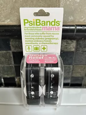 PSi Bands Mama Drug Free Nausea Relief Wrist Band -Black - NIP • $9.99