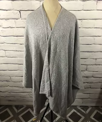 Isabel Maternity Open Front Gray Wrap Shawl Poncho Cozy Sweater OS Cardigan • $24.99