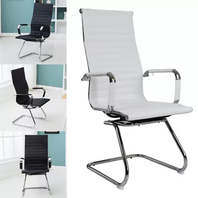 Executive Office Chair Kitchen Dining Room Padded Seat With Metal Cantilever Leg • £83.95