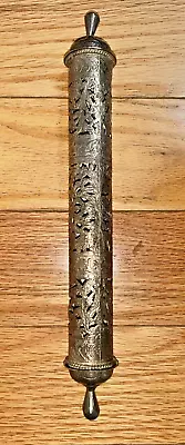 Purim Antique Silver Megillah Esther Scroll Holder Jewish Judaica Intricate Wow! • $560