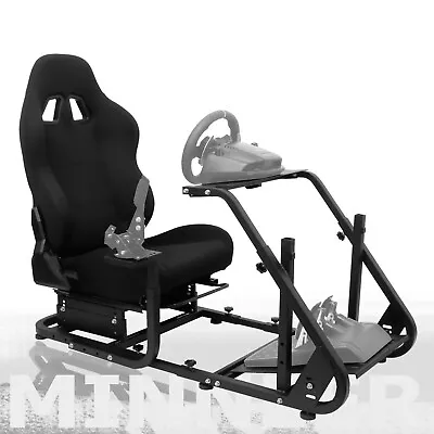 Minneer Racing Simulator Cockpit Stand With Seat Fit Logitech G29 G920 G923 G27 • $294.99