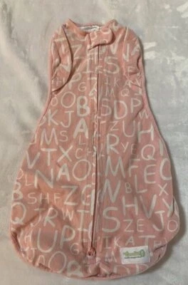 $11.99 • Buy Woombie Convertible Arms In Or Out Pink Alphabet Swaddle Pod 0-3 M Baby Girl