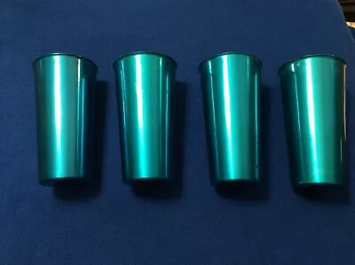 Chase Anodized Aluminum Cup Tumblers ( 4 ) Marked Retro Vintage Set 16 Oz. • $25