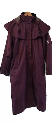 Jack Murphy Heritage Long Purple Raincoat With Country Style Tweed Lining Size14 • £85