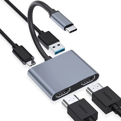 $40.62 • Buy Triple Display USB C Hub With Dual HDMI Hub Adapter, USB C To 2 HDMI 4K, USB3.0,
