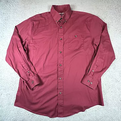 Wrangler Mens Shirt XL Red Denim Advanced Comfort Premium Performance • $15.90