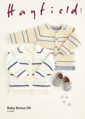 Sirdar Knitting Pattern - Hayfield Baby Bonus DK Cardigans 5423 • £6.49