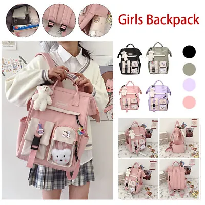 £8.68 • Buy Cute Women Teen Girls School Backpack Kawaii Bear College Travel Casual Bag New