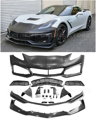 For 14-19 Corvette C7 | ZR1 Style Front Bumper Cover Grille Lower Lip Splitter • $999.95