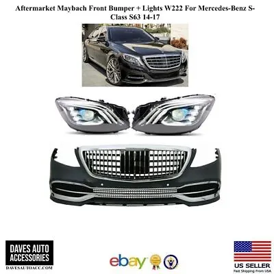 Aftermarket W222 Full Body Kit + Lights For Mercedes-Benz S-Class S65 Maybach • $2750
