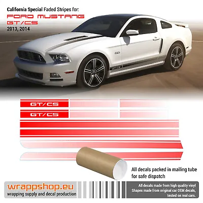 California Special GT/CS Rocker Fade Stripes Vinyl Decal For Mustang 2013 2014 • $112.91