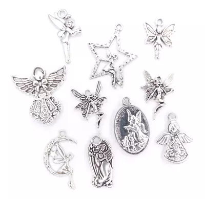 10 Mixed Fairy Angel Tibetan Silver Charms • £4.20