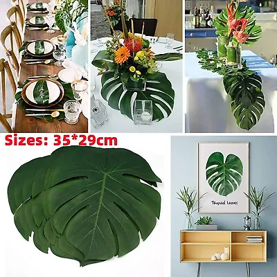 £4.89 • Buy 24X Tropical Hawaiian Artificial Palm Leaves Jungle Foliage Luau Party Decor UK