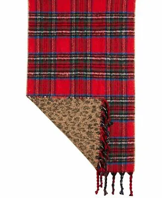 $17.99 • Buy Steve Madden Womens One Size Plaid & Animal Print Reversible Blanket Scarf Soft