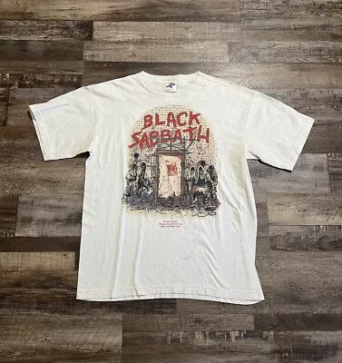 Black Sabbath Vault Mob Rules 1990s Vintage Size Large Beige Tan T Shirt • $250