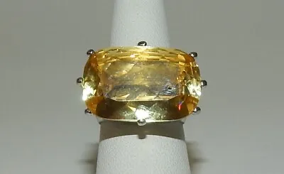 $84.99 • Buy CWE Charles Winston Sterling Silver Large Canary Yellow CZ Ring Size 7