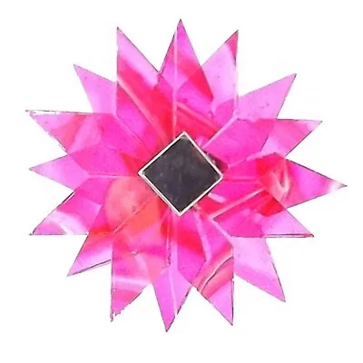 Pink Coloured Glass Mobile Sun Catcher Mirror Mirrored Twisting Shiny Rose Star • £8.59