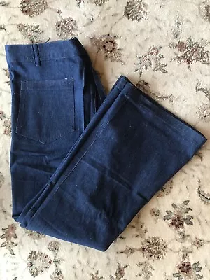 SEAFARER DENIM JEANS PANTS NAVY UNISEX 12” BELL BOTTOMS 38 X 40 VTG READ DESC • $27.50