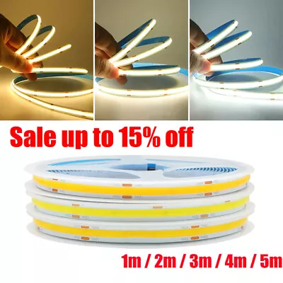 COB LED Strip Light Flexible Waterproof IP68 Tape Lights DIY Lighting 12V UK • £4.92