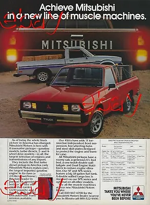 1983 Mitsubishi Pickup Truck Magazine Ad Mighty Max S SP SPX 2.3 Turbo Diesel 83 • $3.20