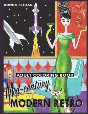 Mid-century Modern Retro Adult Coloring Book • $9.34