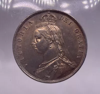 1890 Victoria Half Crown Uncirculated (British) Rare Date In Condition • $295