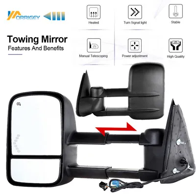 Power Heated Arrow Light Tow Mirrors Pair For 2003-2006 Chevy Silverado • $81.79