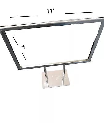 Sign Holder Chrome Fits 7  X 11  Signs Twin Stem Metal Countertop Tabletop • $21.99